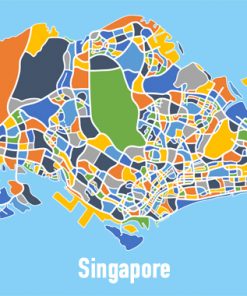 Singapore Map Print - Full Colour