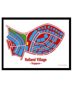 Holland Village - Singapore Map Print - Full Colour - White Background