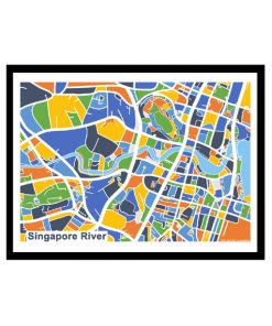 Singapore River - Singapore Map Print - Full Colour