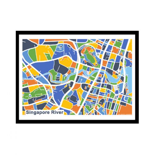 Singapore River - Singapore Map Print - Full Colour