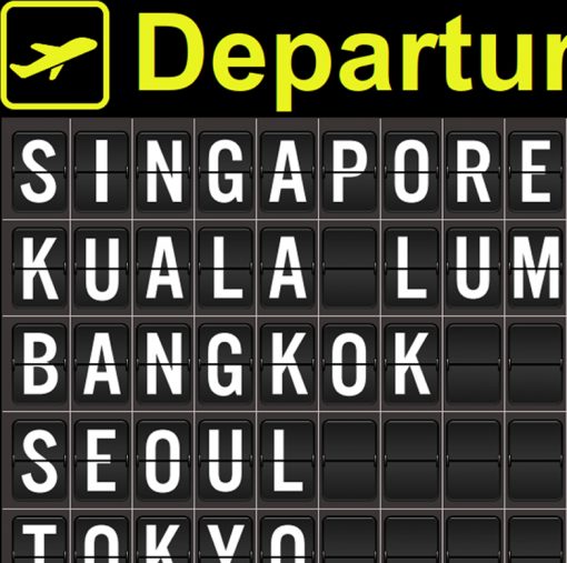 Personalised Airport Departure Board