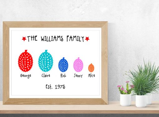 Personalised Durian Family Print